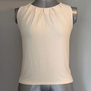Lauren Ralph Lauren Ivory Pleated Neck Sleeveless Camisole